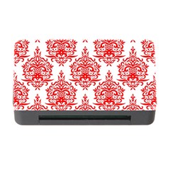 White And Red Ornament Damask Vintage Memory Card Reader With Cf by ConteMonfrey