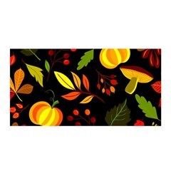 Pumpkin Fall Autumn Pattern Satin Wrap 35  X 70  by Wegoenart