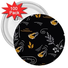 Leaves Coffee Digital Paper Cup 3  Buttons (100 Pack)  by Wegoenart