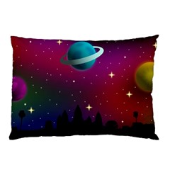 Asteroid Comet Star Space Aurora Pillow Case by Wegoenart