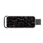 Black Background Text Overlay  Mathematics Formula Portable USB Flash (One Side) Front