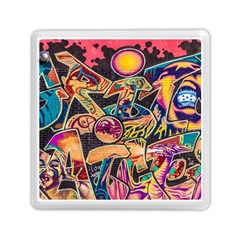 Doodle Wallpaper Texture Grafiti Multi Colored Art Memory Card Reader (square) by danenraven