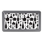Wine Pattern Black White Memory Card Reader (Mini) Front