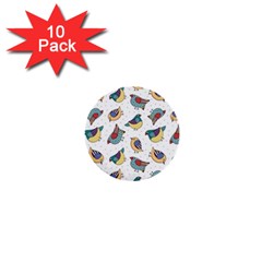Seamless-pattern-with-hand-drawn-bird-black 1  Mini Buttons (10 Pack) 