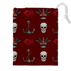 Tattoo-old-school-background-pattern Drawstring Pouch (4xl) by Jancukart