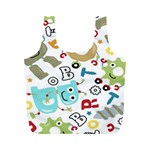 Seamless Pattern Vector With Funny Robot Cartoon Full Print Recycle Bag (M) Front