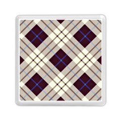 Blue, Purple And White Diagonal Plaids Memory Card Reader (square) by ConteMonfrey