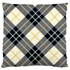 Black, Yellow And White Diagonal Plaids Standard Flano Cushion Case (one Side) by ConteMonfrey