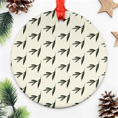 Minimalist Fall Of Leaves Round Ornament (two Sides) by ConteMonfrey