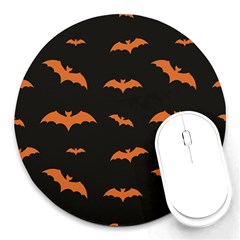 Bat Pattern Round Mousepad by Valentinaart
