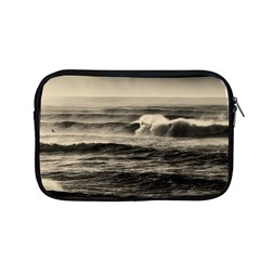 Sea Ocean Waves Sunset Sunrise Rough Seas Nature Black White Apple Macbook Pro 13  Zipper Case by danenraven