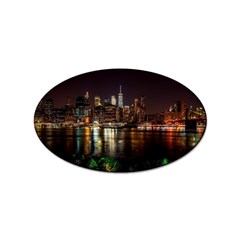 New York City Panorama Urban Hudson River Water Sticker (oval) by danenraven