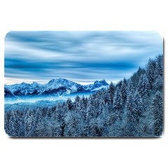 Winter Forest Mountain Snow Nature Alpine Trees Large Doormat by danenraven