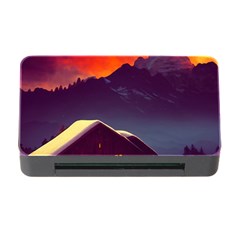 Cabin Mountains Snow Sun Winter Dusk Memory Card Reader With Cf by Pakemis