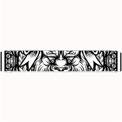 Tiger Illustration Vintage Border Frame Engraving With Retro Ornament Pattern Antique Rococo Style D Small Bar Mat