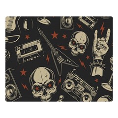 Grunge Seamless Pattern With Skulls Flano Blanket (large)