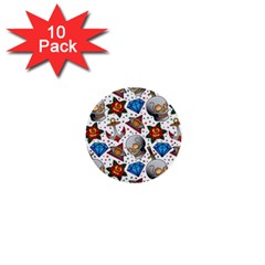 Full Color Flash Tattoo Patterns 1  Mini Buttons (10 Pack) 