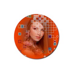 Geometricbeauty Rubber Round Coaster (4 Pack) by Sparkle