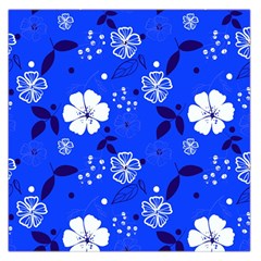 Blooming-seamless-pattern-blue-colors Square Satin Scarf (36  X 36 ) by Pakemis