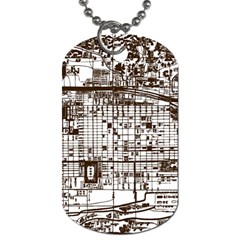 Antique Oriental Town Map  Dog Tag (two Sides) by ConteMonfrey