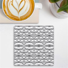 Black And White Tribal Print Pattern Uv Print Square Tile Coaster  by dflcprintsclothing