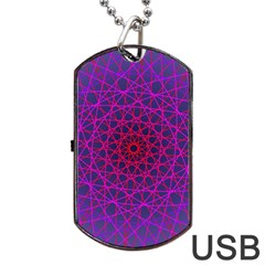 Geometric Pattern-line Art Dog Tag Usb Flash (one Side) by Ravend