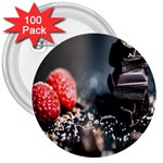 chocolate dark 3  Buttons (100 pack)  Front
