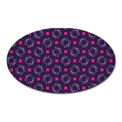 Geometric Pattern Retro Style Oval Magnet by Ravend