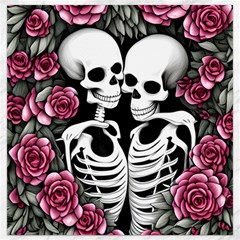 Black And White Rose Sugar Skull Canvas 12  X 12  by GardenOfOphir