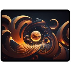 Ai Generated Swirl Space Design Fractal Light Abstract Fleece Blanket (large) by Ravend