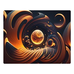 Ai Generated Swirl Space Design Fractal Light Abstract Premium Plush Fleece Blanket (large) by Ravend