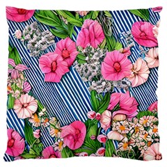Vintage Botanical Flowers Large Cushion Case (two Sides) by GardenOfOphir