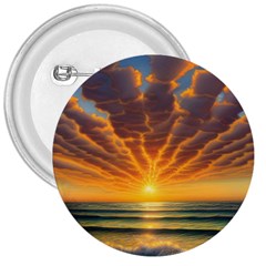 Waves At Sunset 3  Buttons by GardenOfOphir