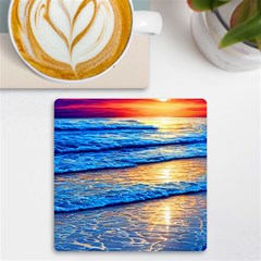 Ocean Sunset Uv Print Square Tile Coaster  by GardenOfOphir