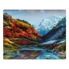 Breathtaking Landscape Scene Premium Plush Fleece Blanket (large) by GardenOfOphir