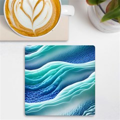 Pastel Beach Wave I Uv Print Square Tile Coaster  by GardenOfOphir