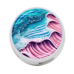 Pink Wave Crashing On The Shore 4-port Usb Hub (one Side) by GardenOfOphir