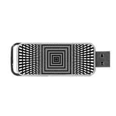Focus Squares Optical Illusion Background Pattern Portable Usb Flash (two Sides) by Ravend