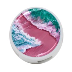 Ocean Waves In Pink 4-port Usb Hub (two Sides) by GardenOfOphir