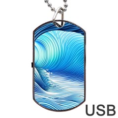 Nature s Beauty; Ocean Waves Dog Tag Usb Flash (one Side)