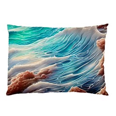 Waves Of The Ocean Pillow Case (two Sides) by GardenOfOphir