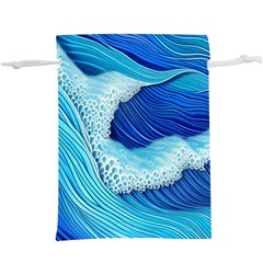 Waves Blue Ocean Lightweight Drawstring Pouch (xl)