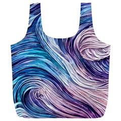 Abstract Pastel Ocean Waves Full Print Recycle Bag (xl) by GardenOfOphir