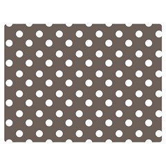 Brown And White Polka Dots One Side Premium Plush Fleece Blanket (extra Small) by GardenOfOphir