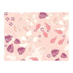Leaves Foliage Boho Art Boho Style Pastel Nature Premium Plush Fleece Blanket (mini) by Ravend