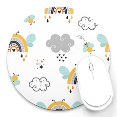 Art Pattern Design Wallpaper Background Print Round Mousepad by Ravend