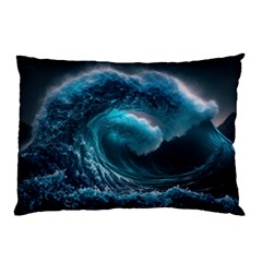 Tsunami Waves Ocean Sea Water Rough Seas 3 Pillow Case by Pakemis