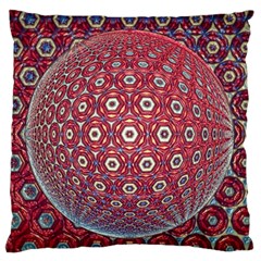 Sphere Spherical Metallic Colorful Circular Orb Large Premium Plush Fleece Cushion Case (two Sides) by Jancukart