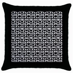 Black And White Owl Pattern Throw Pillow Case (black) by GardenOfOphir