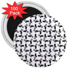 Chooper Motorcycle Drawing Motif Pattern 3  Magnets (100 Pack) by dflcprintsclothing